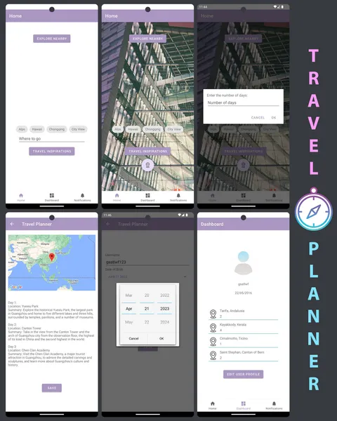 Detailed view of Travel Planner App project